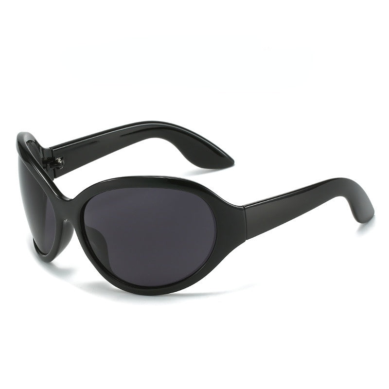 Gafas de sol de PC deportivas a prueba de viento con marco grande ovalado al por mayor para hombres y mujeres
